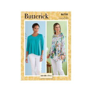 Butterick B6735 Katherine Tilton Misses‎ Top Pattern with Asymmetrical Hem XS-M